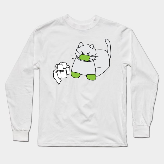 Corona Cat Green Long Sleeve T-Shirt by kristinbell